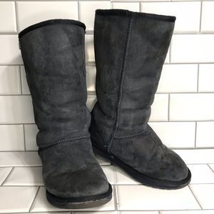 EMU AUSTRALIA Navy Blue Size 8 Sheepskin Fur-Lined Winter Boots; Preloved